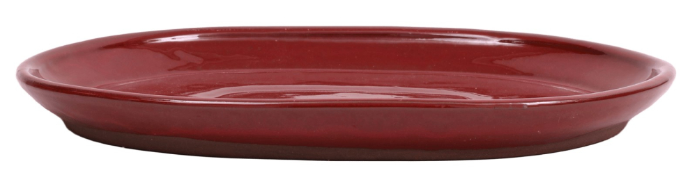 Bonsai - Untersetzer oval 30.5 x 24 (innen 25 x 18.5) cm braunrot Keramik 54044