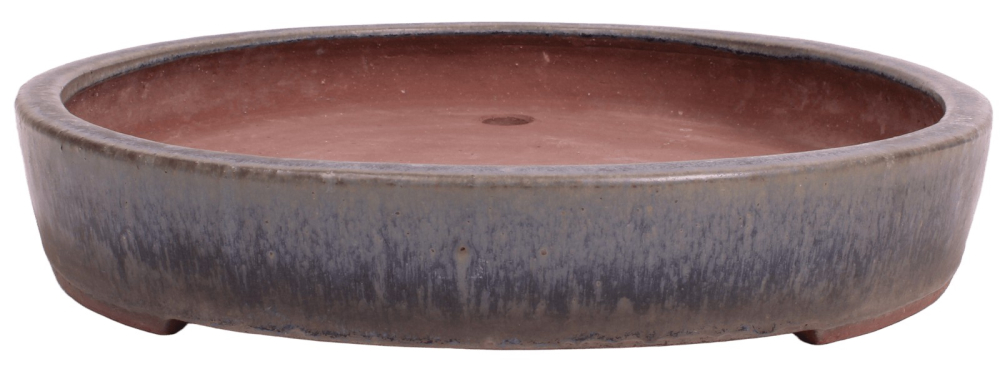 Preview: Tokoname ovale Bonsai-Schale Suisyouen 45,6 × 35,2 × 6,1 cm – gebraucht 58002