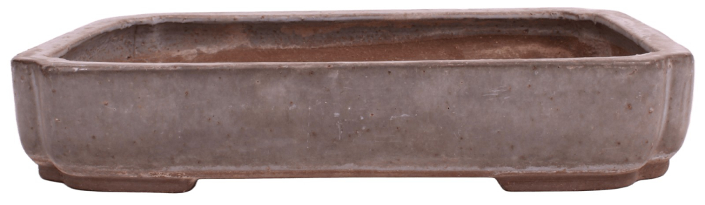 Tokoname Bonsai-Schale Yoshimura eckig 42,1×29 ×7,7cm – grau-graublau gebraucht 58003