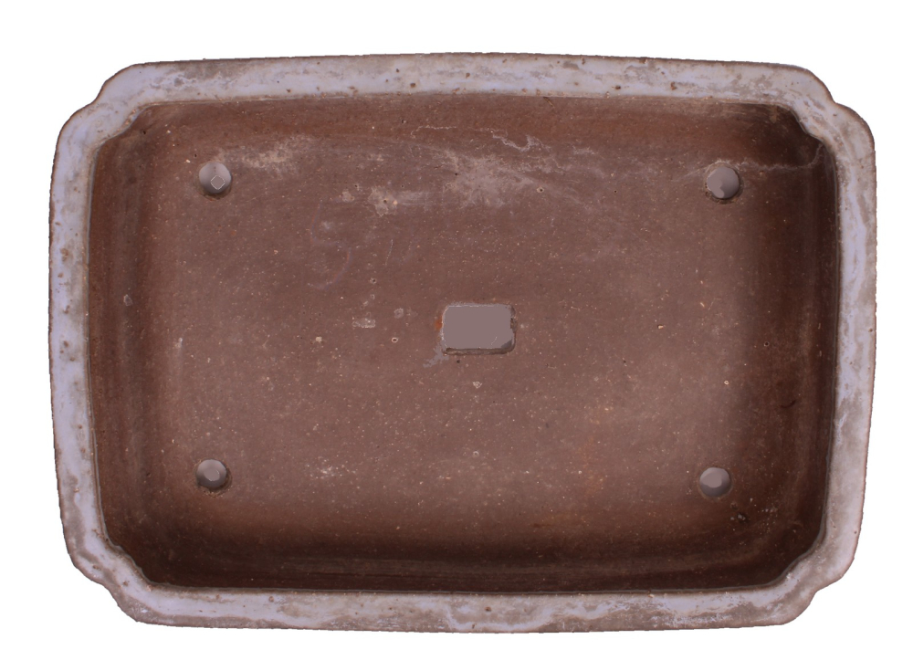 Tokoname Bonsai-Schale Yoshimura eckig 42,1×29 ×7,7cm – grau-graublau gebraucht 58003