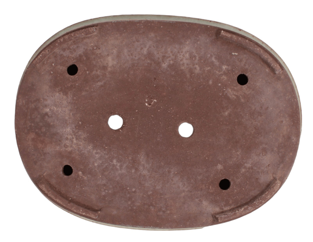 Tokoname Bonsai-Schale Yoshimura oval graugrün 35,4 × 26,4 × 6 cm – glasiert 58008