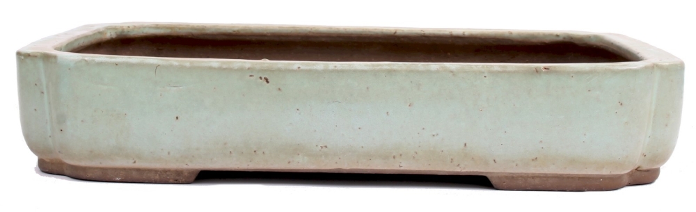 Tokoname Bonsaischale von Yoshimura - 42 x 30 x 7,7 cm - eckig - graugrün - 58010