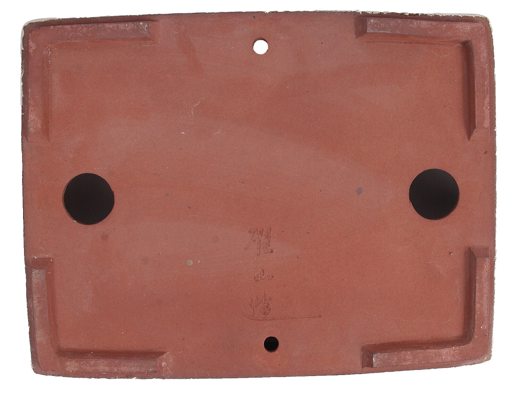 Preview: Tokoname Bonsaischale von Youzan - 31,5 x 24,5 x 7 cm - eckig - creme - 58110