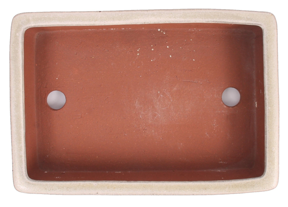 Preview: Tokoname Bonsaischale von Youzan - 30 x 20,5 x 7 cm - eckig - creme - 58111