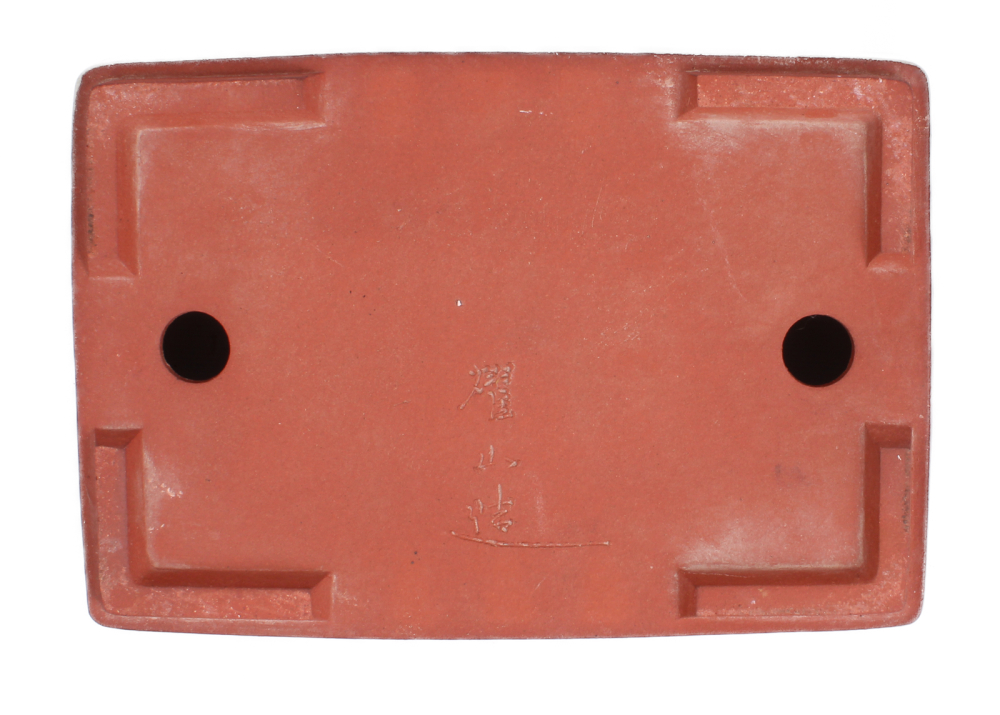 Preview: Tokoname Bonsaischale von Youzan - 30 x 20.5 x 7 cm - eckig - grün - 58137