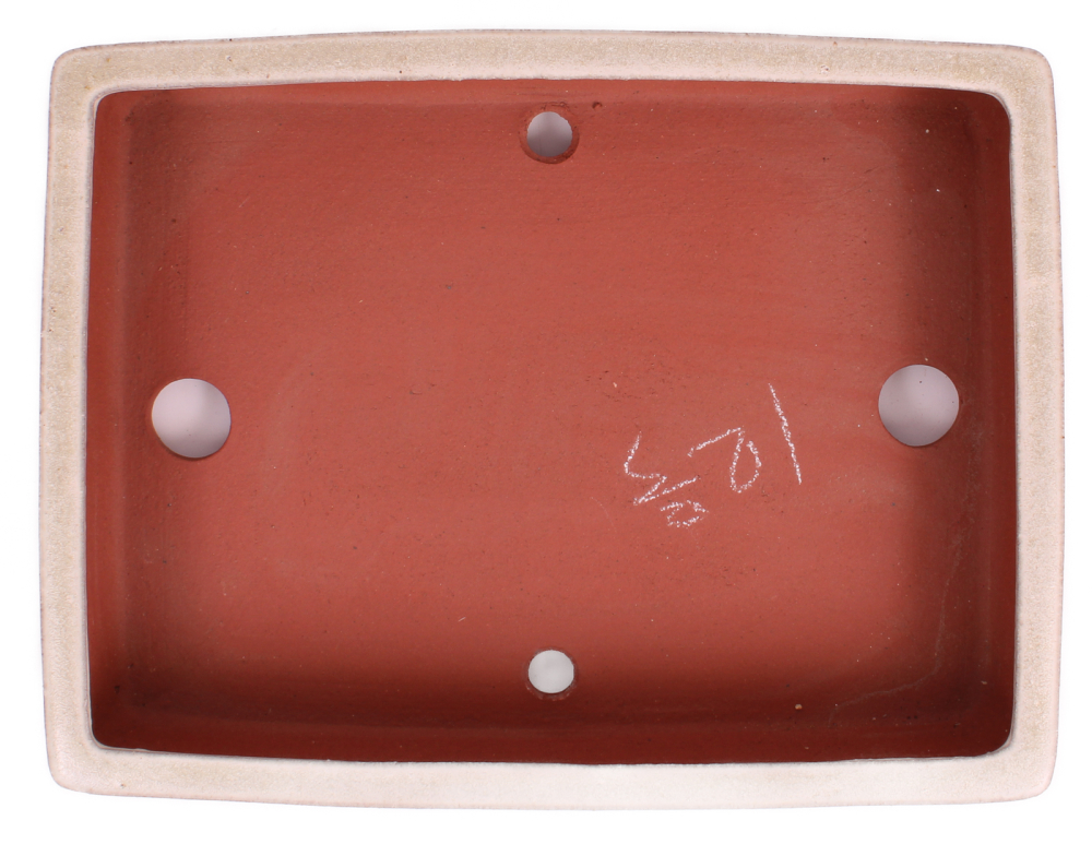 Preview: Tokoname Bonsaischale von Youzan - 37 x 28 x 7.3 cm - eckig - creme - 58141