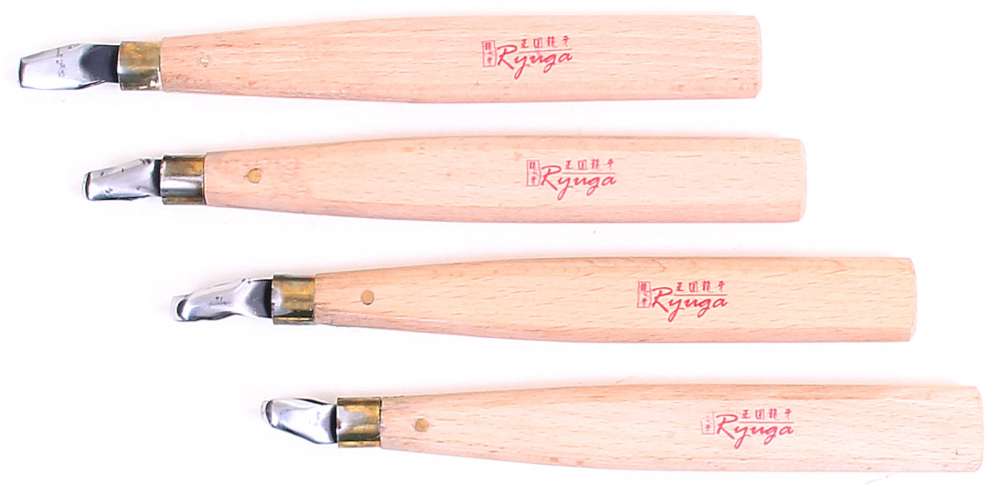 Preview: Ryuga Bonsai Jin + Shari-Werkzeug 4-tlg. Set mit Schlaufenmessern – Art. 60879