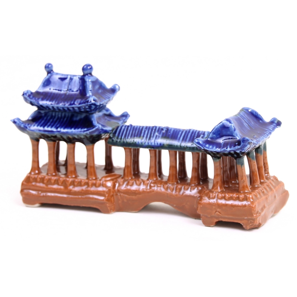 Bonsai - Figur Asiatische Pagode mit Brücke 12 x 4 x 7 cm  70908