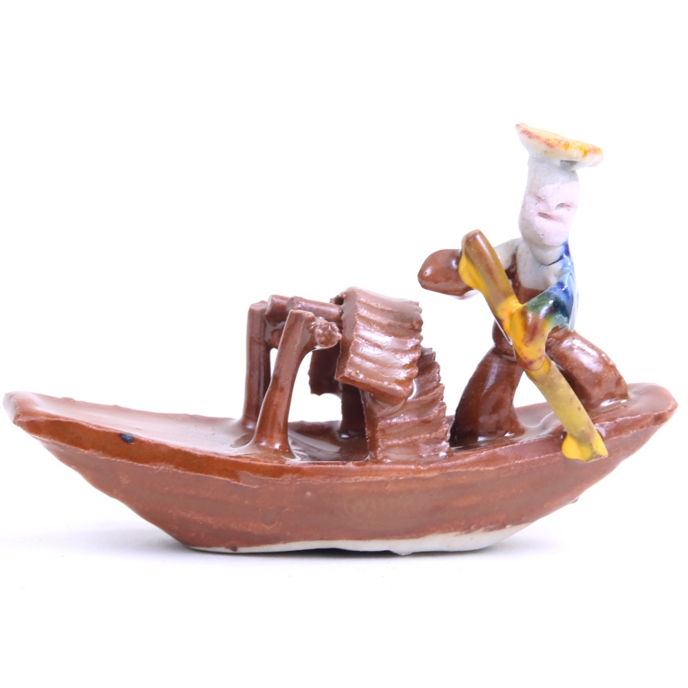 Bonsai - Figur,  Fischerboot 7,5 x 2,5 x 4,5 cm  70912