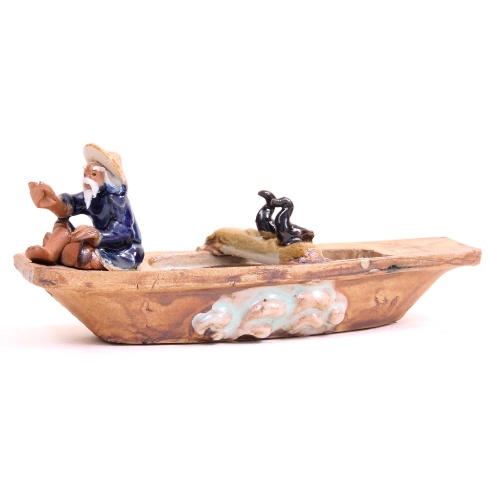 Bonsai - Figur,  Fischerboot 14 x 4,5 x 6 cm  70914