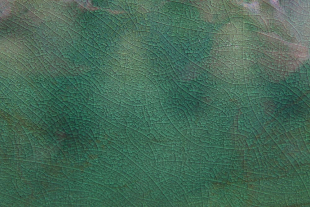 Bonsai - Schale eckig 38,5 x 26 x 10 cm,  grün glasiert 40980