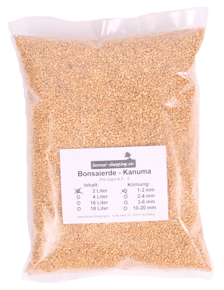 Bonsai-Erde Kanuma 1-2 mm  Spezial Azaleen-Erde  aus Japan 2 Liter (nicht original verpackt)