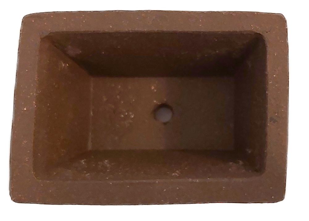 Bonsai - Schale /Mameschale 6.3 x 4.3 x 3.5 cm eckig braun 15001