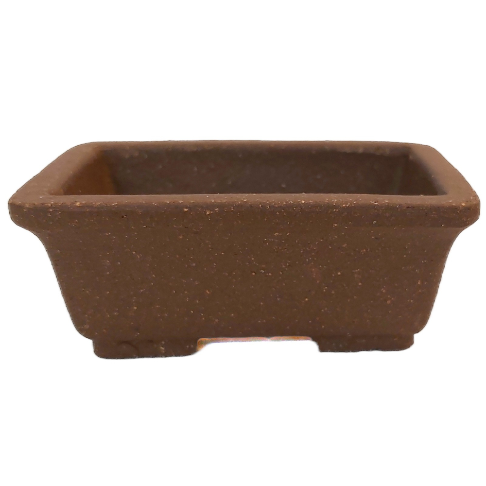 Bonsai - Schale /Mameschale 7.5 x 4.5 x 3 cm eckig braun 15002