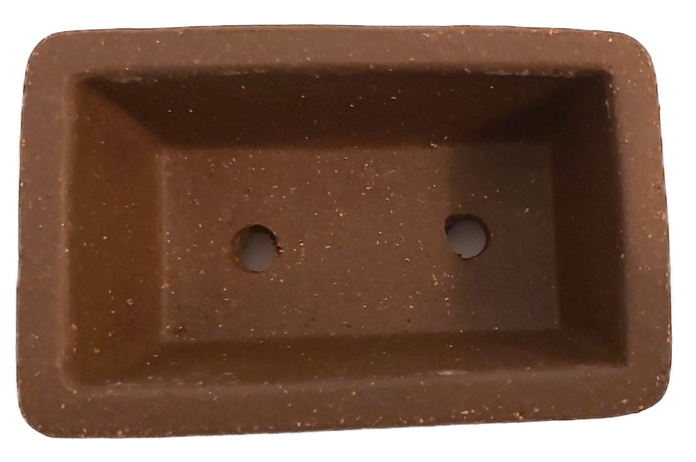 Bonsai - Schale /Mameschale 7.5 x 4.5 x 3 cm eckig braun 15002