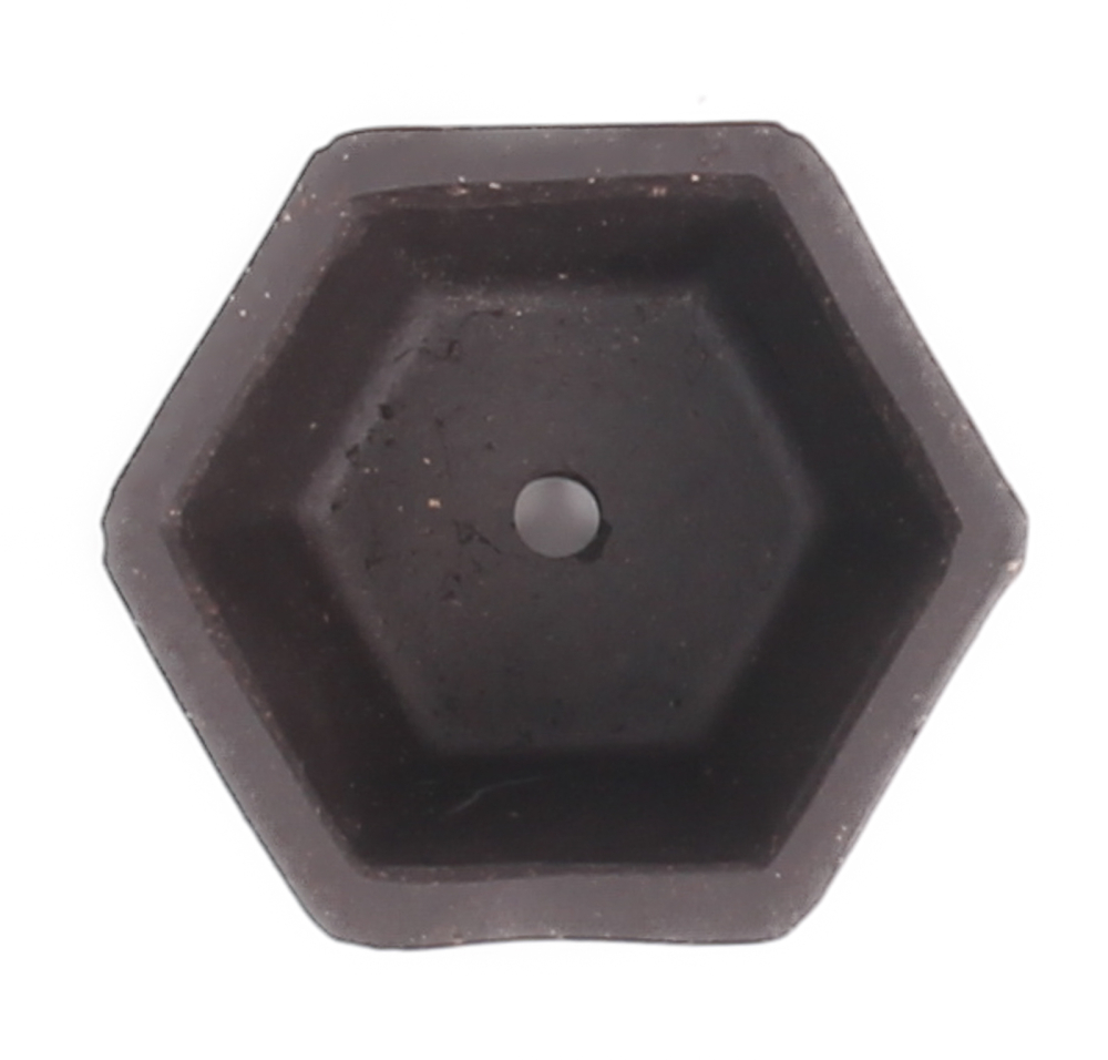 Bonsai - Schale /Mameschale 6 Ø x 3.2 cm 6-eckig dunkelbraun 15010