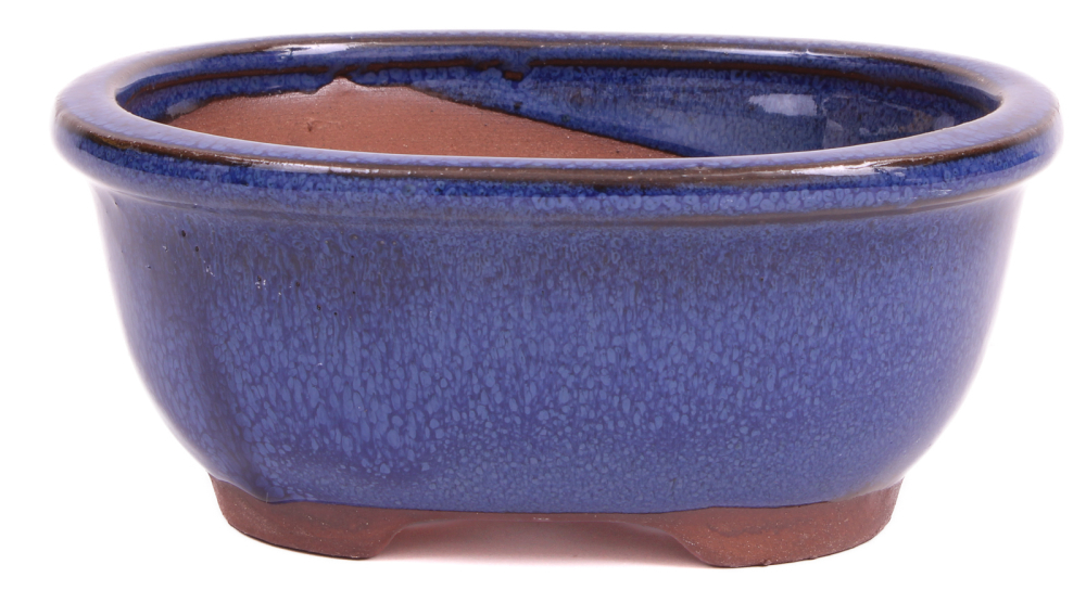 Bonsai - Schale oval 13.5 x 11 x 6 cm blau  15023
