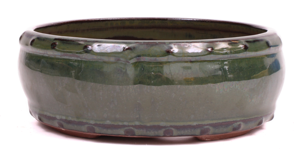 Bonsai - Schale Trommelschale rund 15 Ø x 6 cm moosgrün 15049