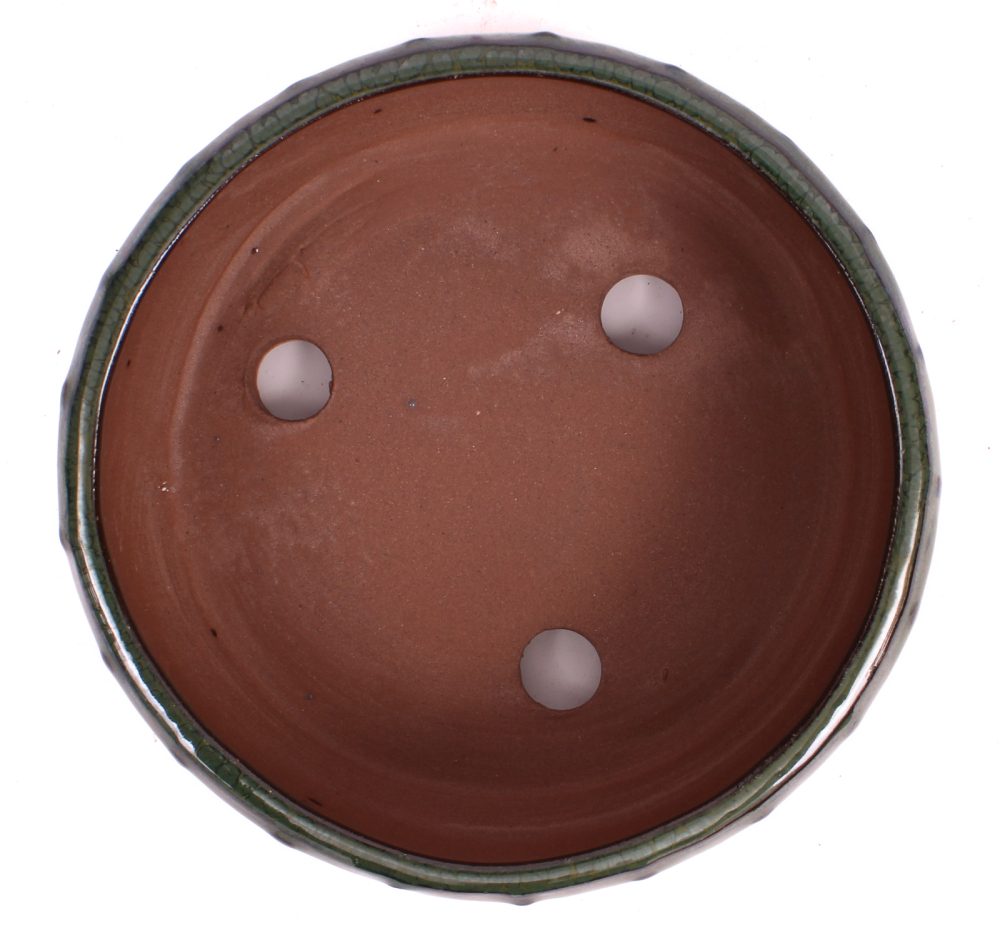 Bonsai - Schale Trommelschale rund 15 Ø x 6 cm moosgrün 15049