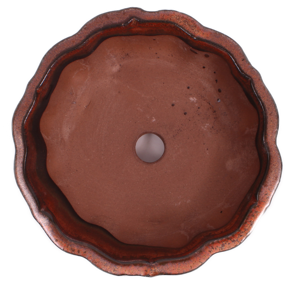 Bonsai - Schale rund 14 Ø x 4 cm kupferfarben  15218