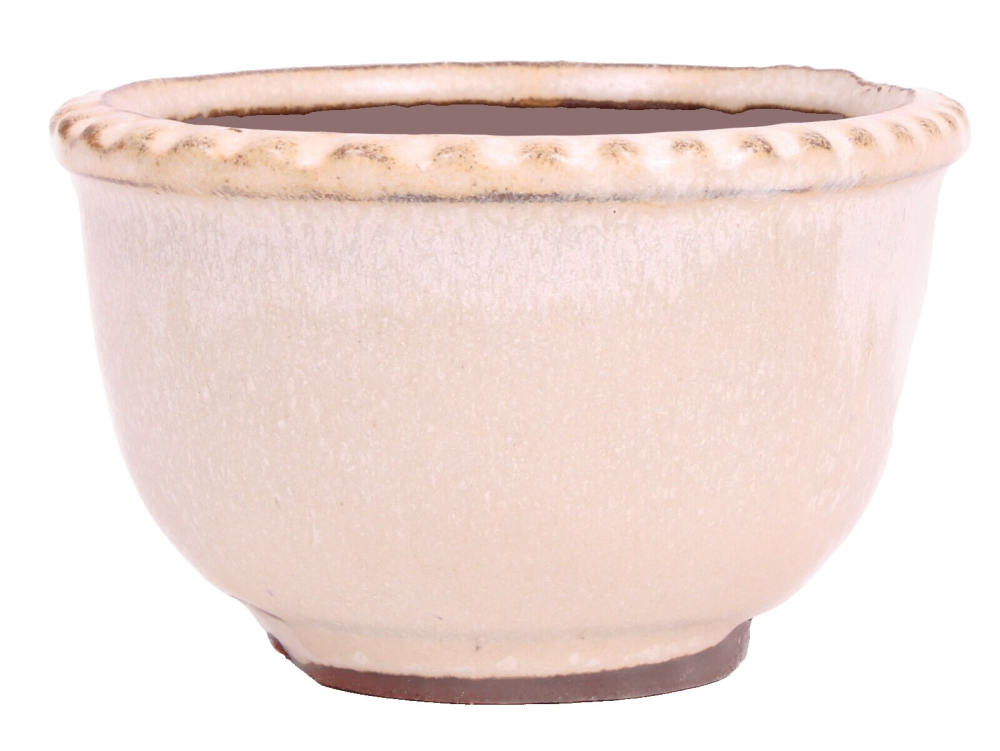 Bonsai - Schale 9.5 Ø x 6 cm  rund creme  15318