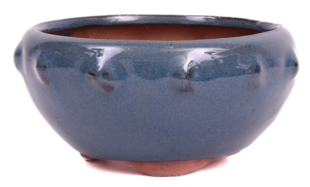Bonsai - Schale rund 11 Ø x 5.5 cm  graublau 15323