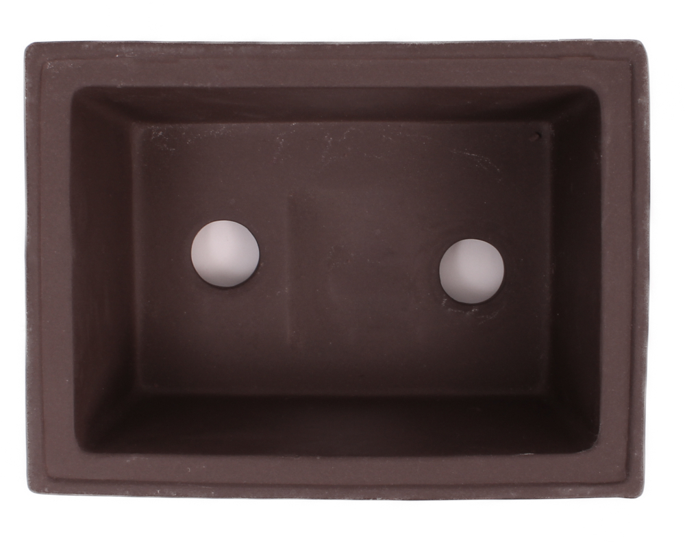 Bonsai - Schale  eckig 18.5 x 13.5 x 7 cm frostfest unglasiert aus Japan 22001