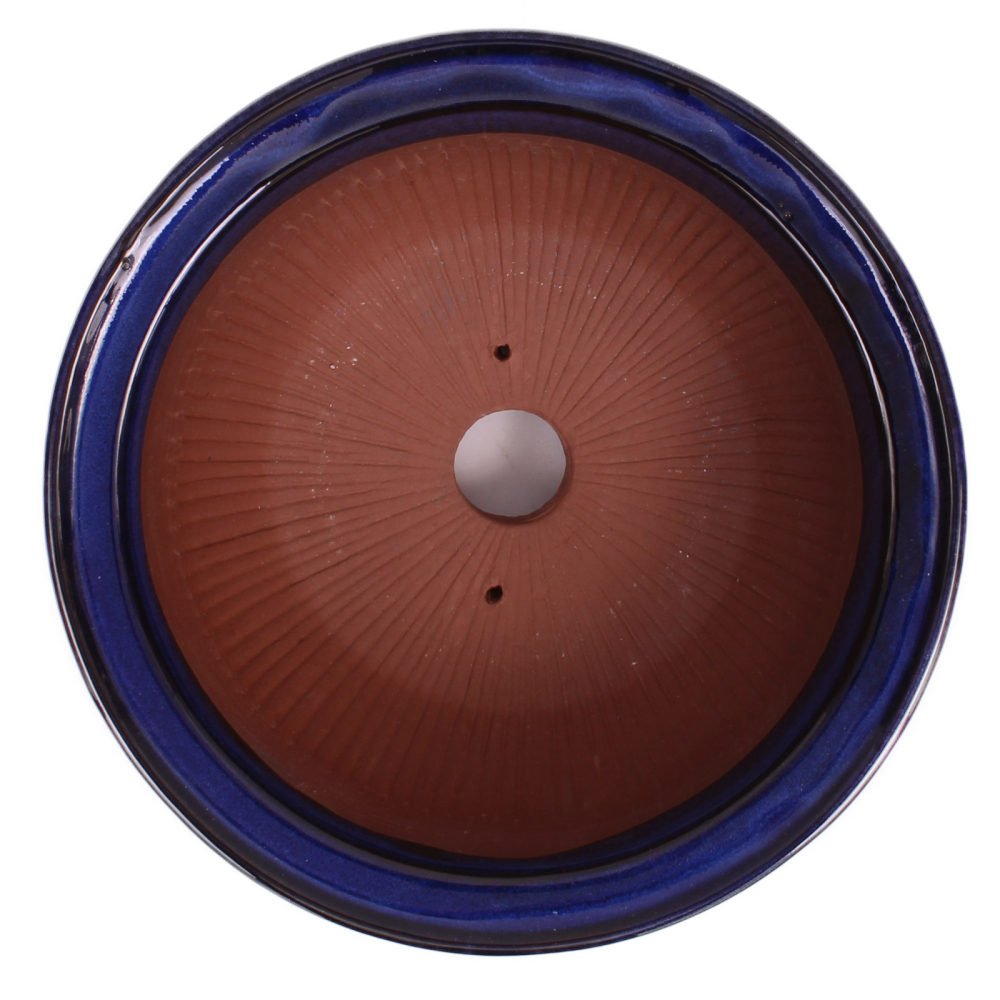 Bonsai - Schale rund 19 Ø x 8.5 cm  blau frostfest aus Japan 22018