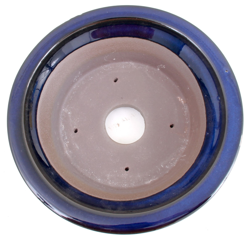 Bonsai - Schale rund 22 Ø x 6.5 cm  blau aus Japan 22026