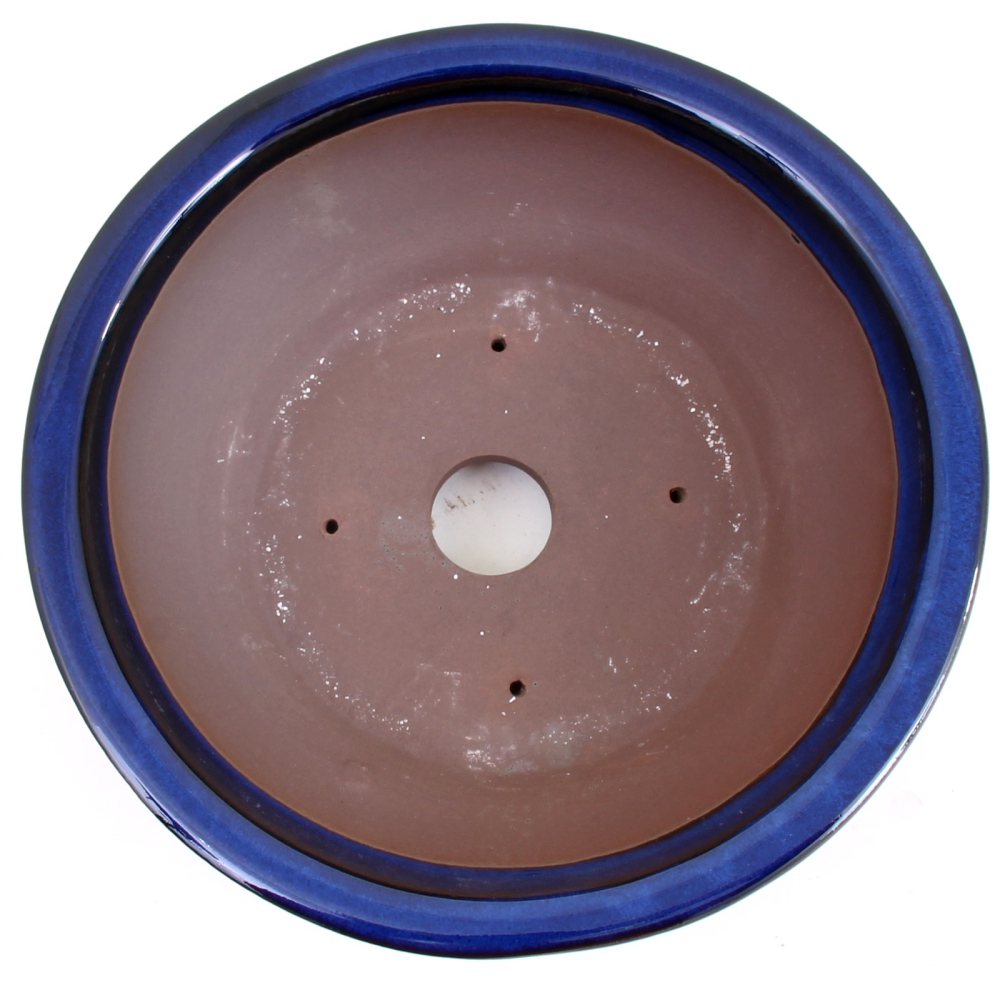 Bonsai - Schale rund 22 Ø x 7.5 cm blau  frostfest aus Japan 22027