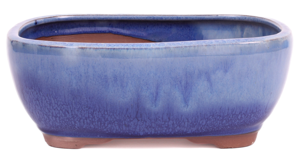 Bonsai - Schale eckig 21 x 16.5 x 8.5 cm , hellblau / blau  22037