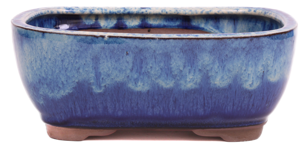 Bonsai - Schale eckig 21 x 16.5 x 8.5 cm , hellblau / blau  22037