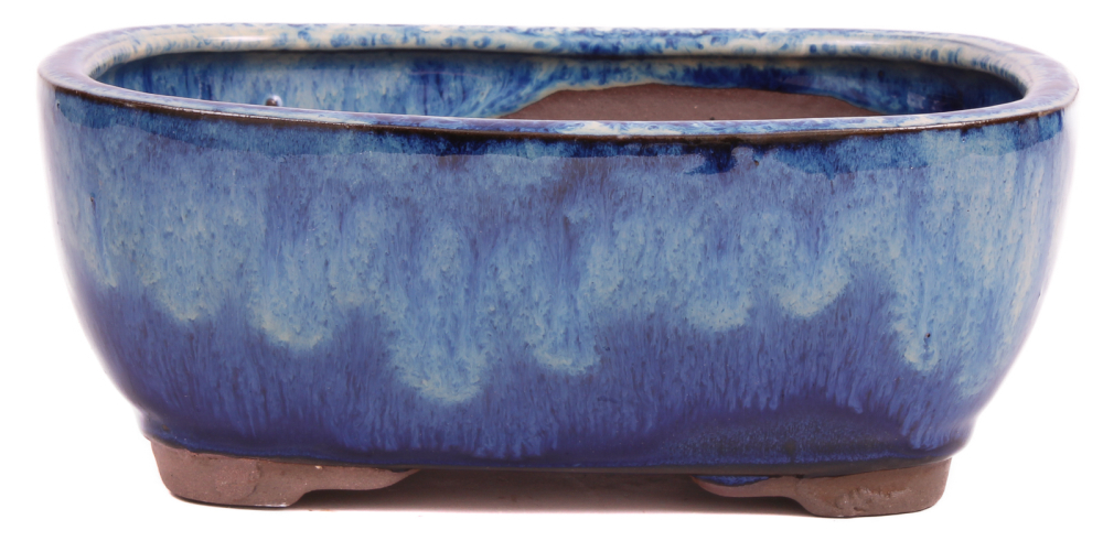 Bonsai - Schale eckig 21 x 16.5 x 8.5 cm , hellblau / blau  22037