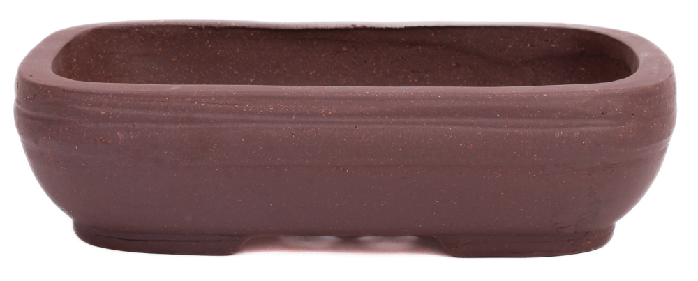 Bonsai - Schale eckig 16.5 x 11 x 4.5 cm unglasiert braun  22070