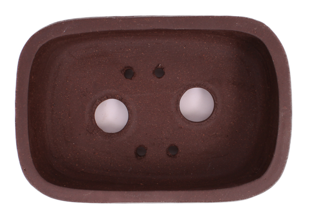 Bonsai - Schale eckig 16.5 x 11 x 4.5 cm unglasiert braun  22070
