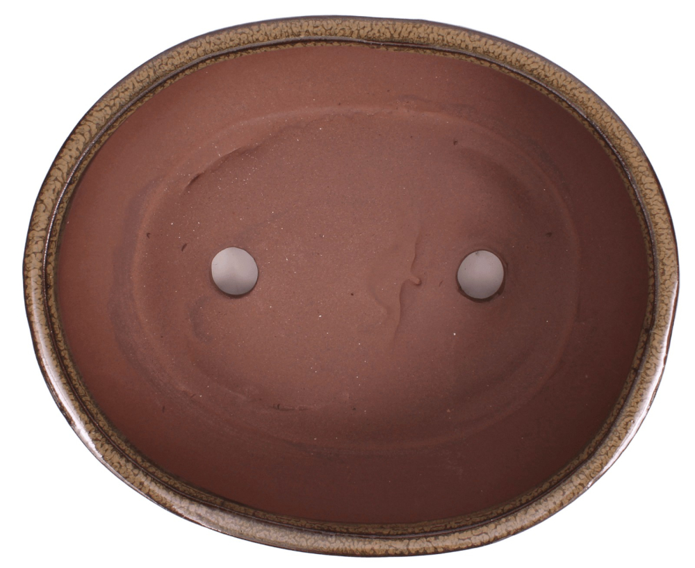 Bonsai - Schale oval 20.5 x 16.5 x 8 cm  hellbraun 22078