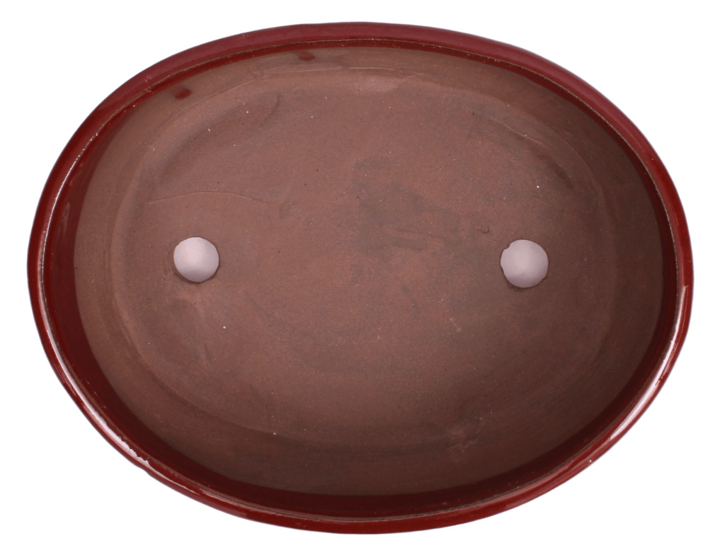 Bonsai - Schale oval 22 x 16.5 x 6.5 cm  braunrot  22079