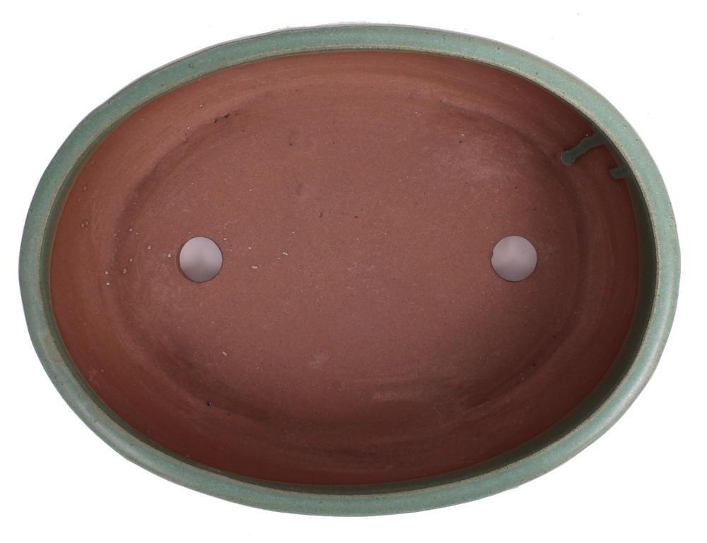 Bonsai - Schale oval 21.5 x 16 x 6.8 cm mattgrün 22090
