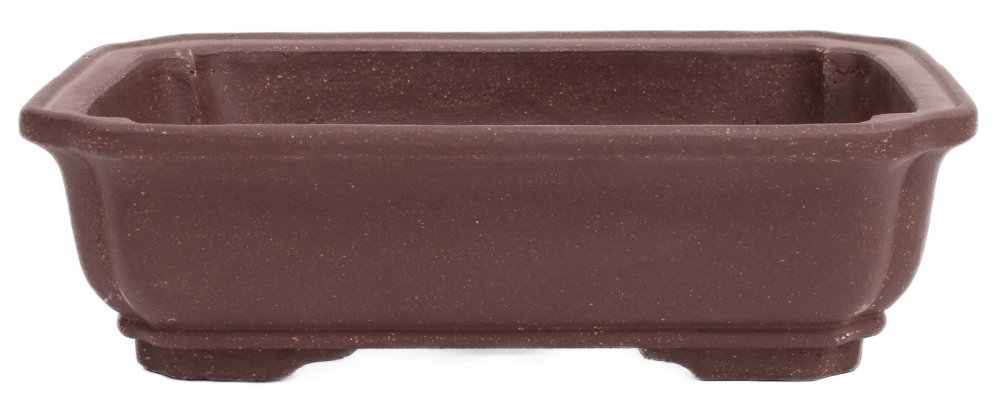 Bonsai - Schale eckig 21.5 x 16.5 x 6.5 unglasiert braun frostfest Yixing 22095