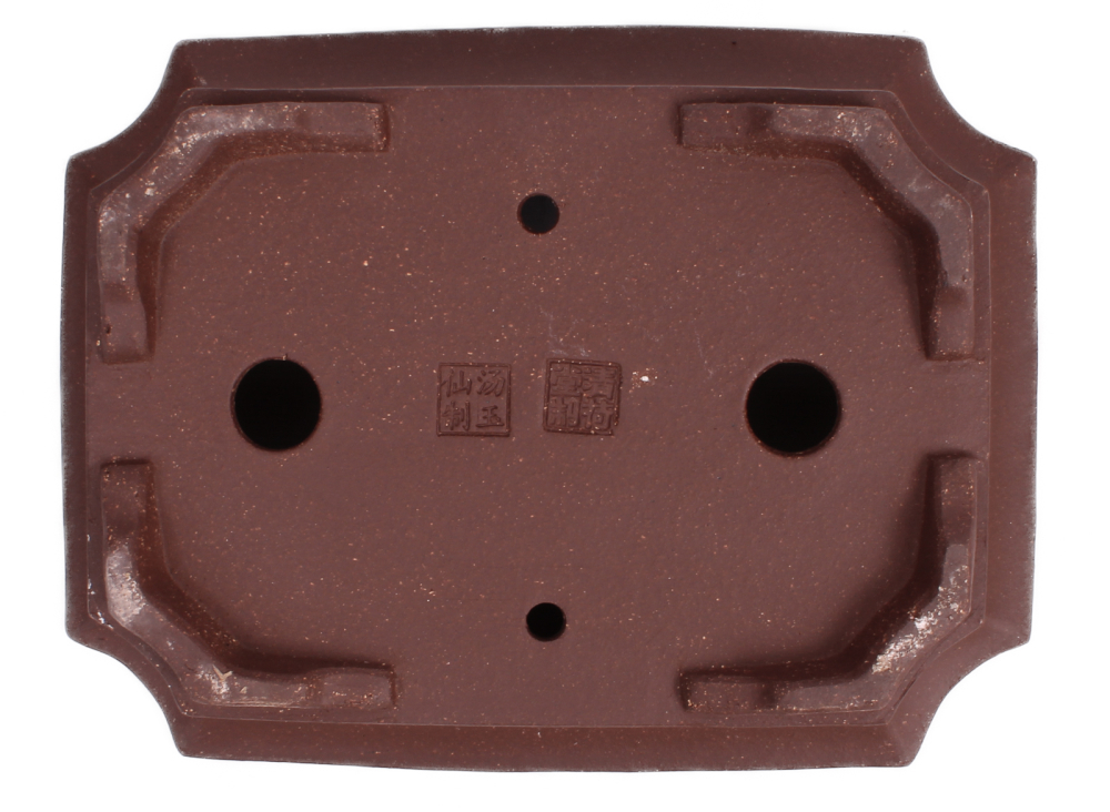 Bonsai - Schale eckig 22 x 16.5 x 6.5 unglasiert braun frostfest Yixing 22097