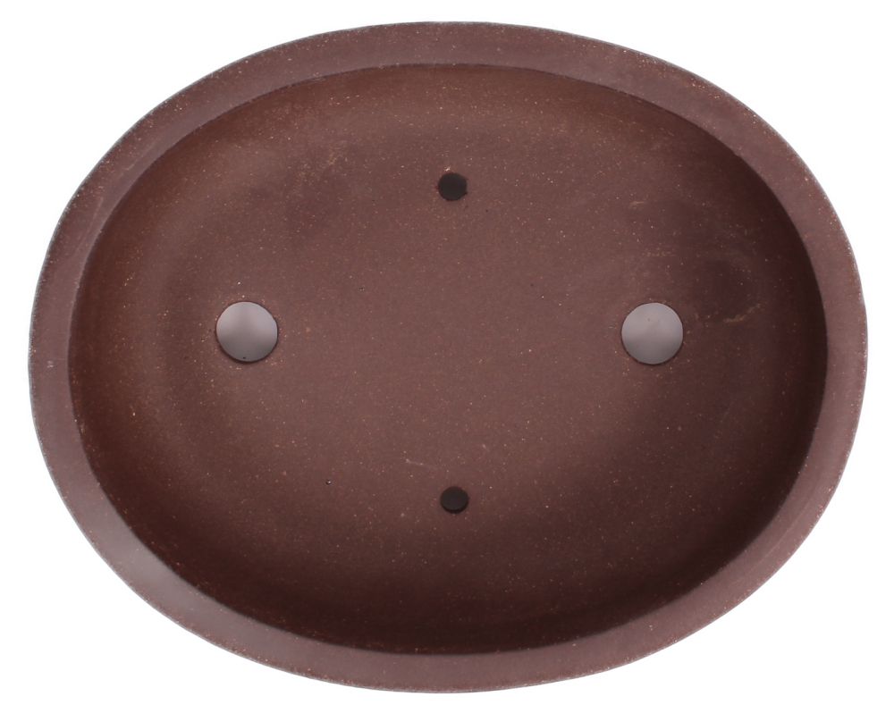 Bonsai - Schale oval 21.5 x 17.5 x 6.5 unglasiert braun frostfest Yixing 22099