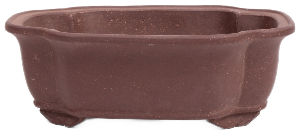 Bonsai - Schale oval 21.5 x 17 x 7.7 unglasiert braun frostfest Yixing 22101