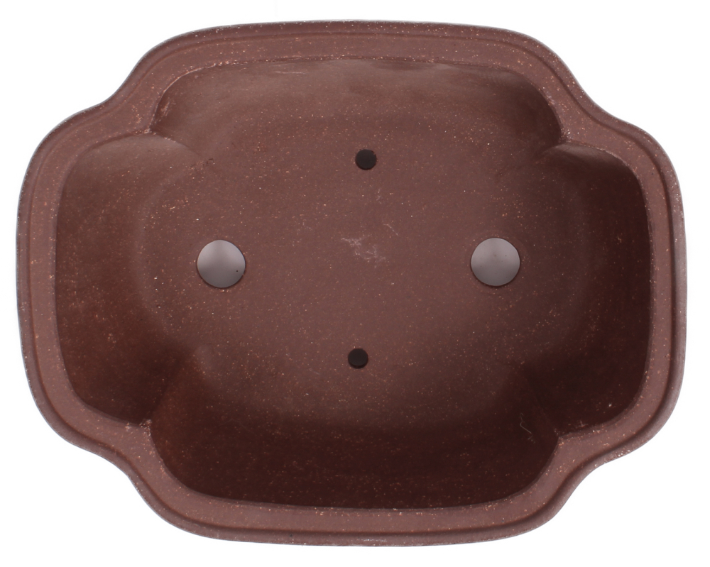 Bonsai - Schale oval 21.5 x 17 x 7.7 unglasiert braun frostfest Yixing 22101