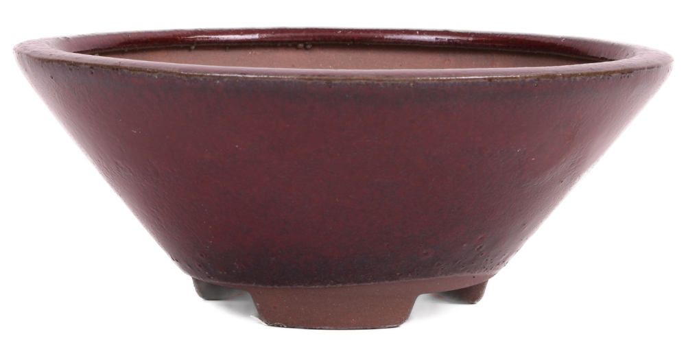 Bonsai - Schale rund 16 Ø x 6.5 cm bordeaux 22108
