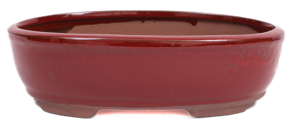 Bonsai - Schale oval 21.5 x 16.5 x 6.5 cm braunrot  22110