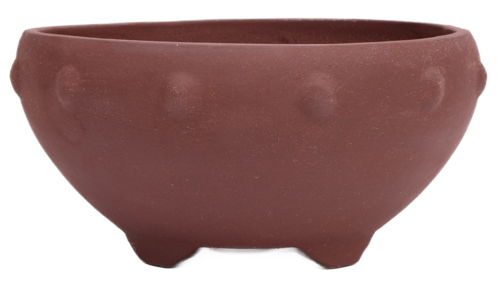 Bonsai - Schale  rund 20.5 Ø x 10 cm unglasiert braun 22117