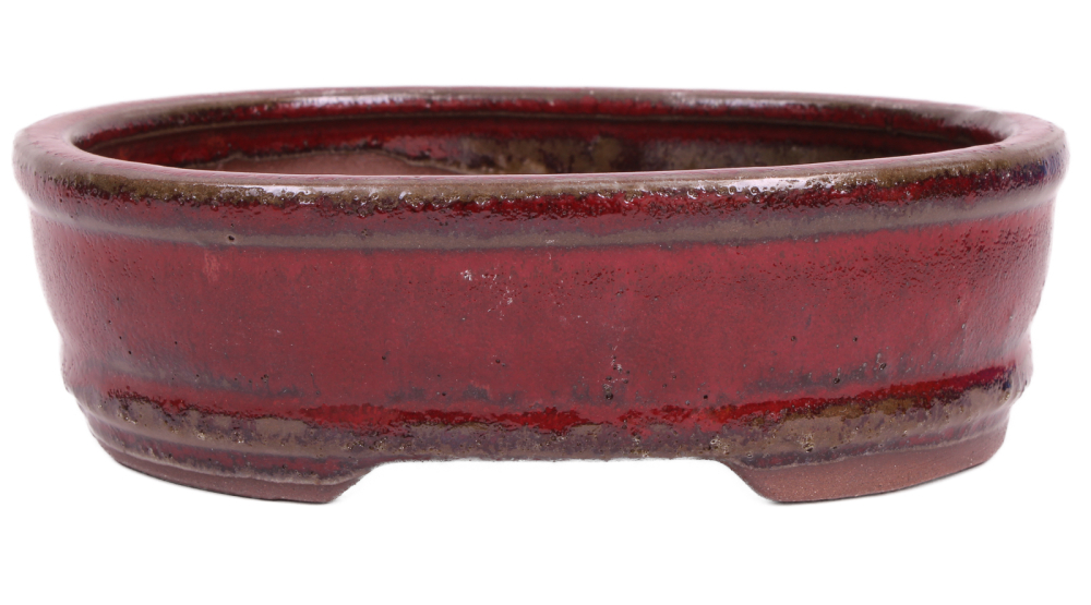 Bonsai - Schale oval 15.5 x 12 x 5 cm bordeaux  22120