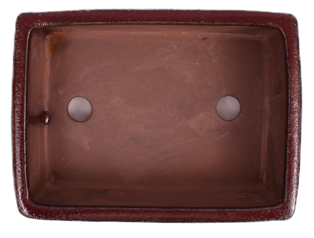 Bonsai - Schale eckig 18.5 x 14 x 6 cm bordeaux 22150