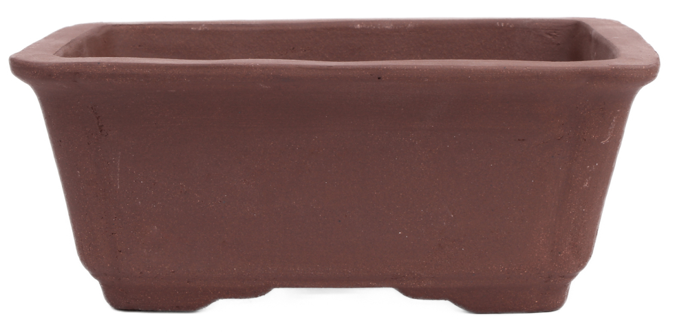 Bonsai - Schale eckig 22 x 17 x 9 cm unglasiert braun 22153