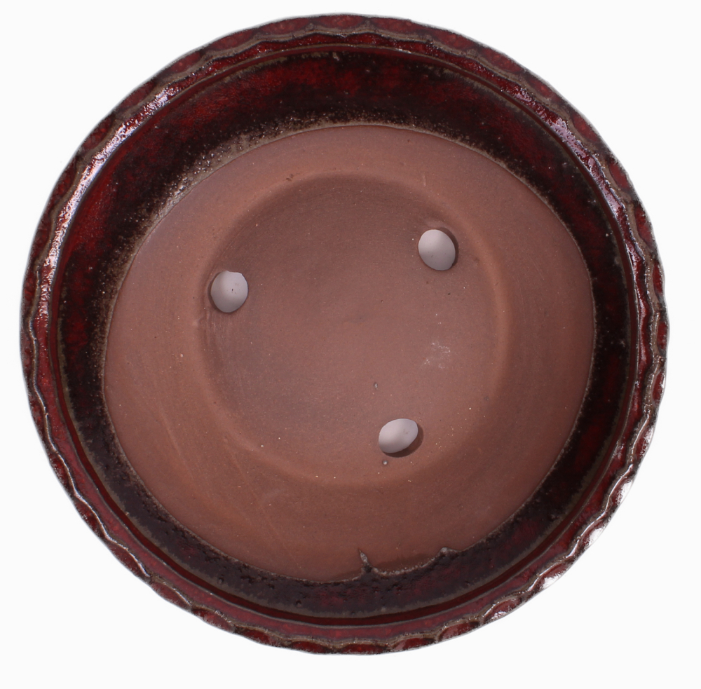 Bonsai - Schale rund 21.5 Ø x 5.5 cm bordeaux  22158